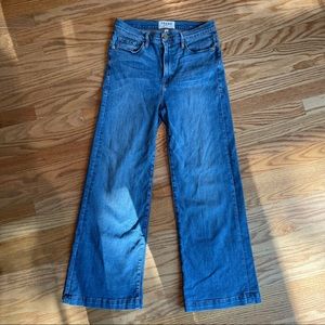 FRAME high waist wide leg mid blue jeans from